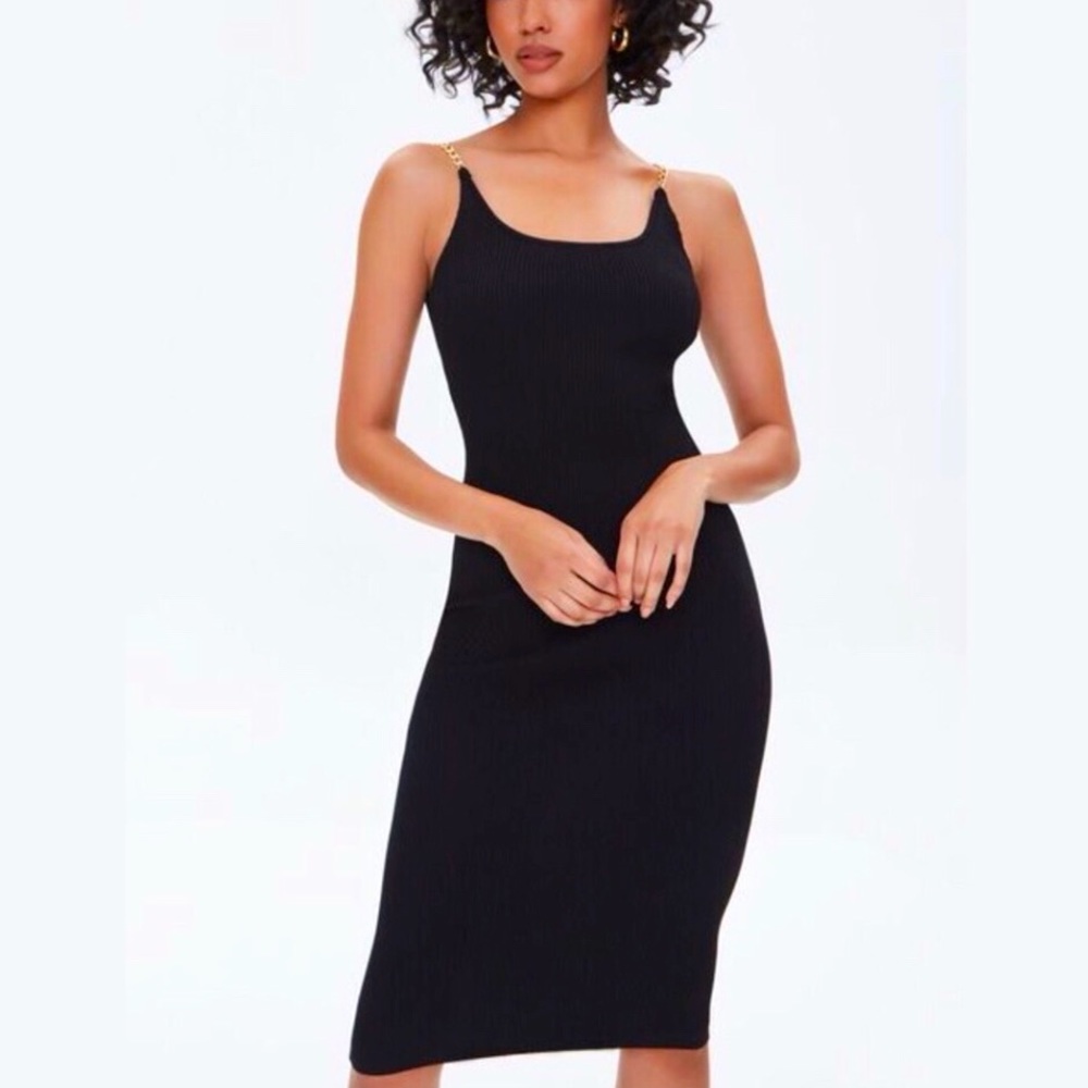 Chain-Strap Little Black Dress ✨